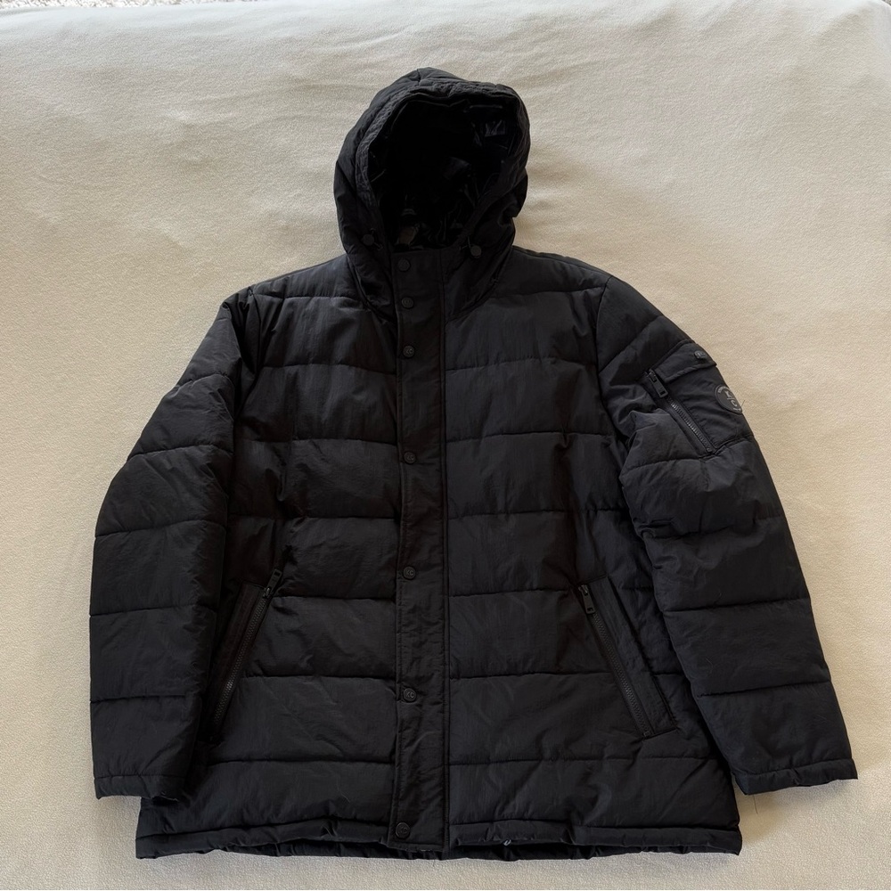 Kenneth Cole Men's Black Hooded Puffer‎ Jacket